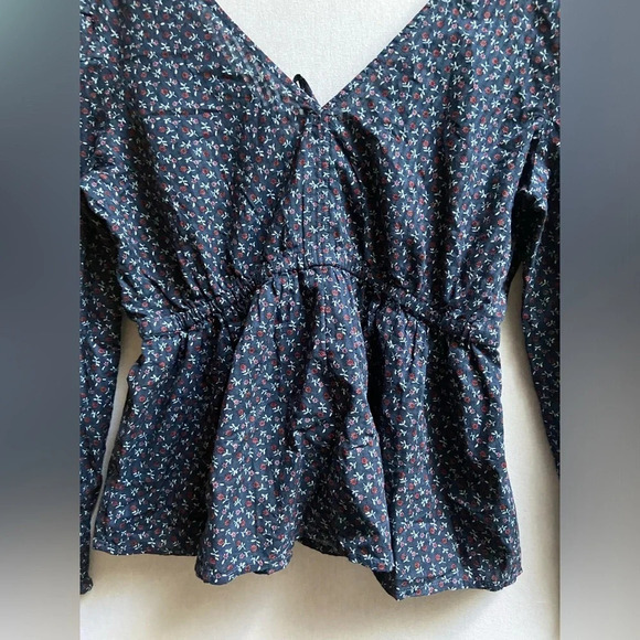 NWT Madewell Tie-Back Peplum Top in Campden Daisies  Sz XS - Picture 5 of 12